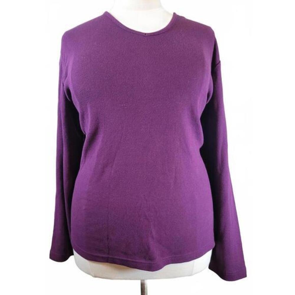 Sonoma Jean Company Womens‎ 3X Purple Ribbed V-Neck Long Sleeve Top